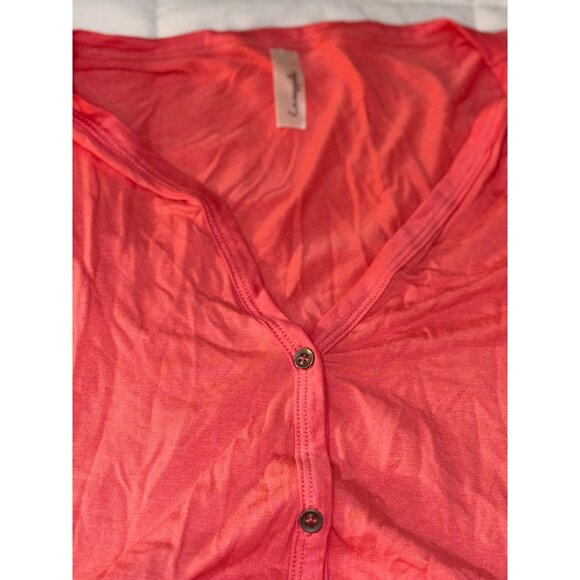 Coral Loveappella Womens Button-Down Top Size 2X Rayon/Spandex Blend - Picture 4 of 12